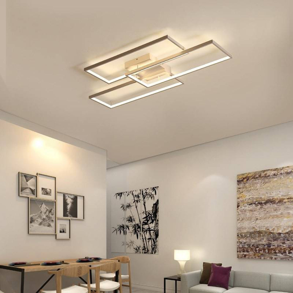Arisha Rectangular Flush Mount Ceiling Light, 2 Colour