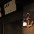 Epoch Anchor Lantern Wall Lamp – Vintage Antique Wooden Bedroom Sconce