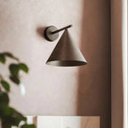 Ray Modern Minimalist Cone Outdoor Wall Light – Waterproof Metal Sconce, Black & Gold