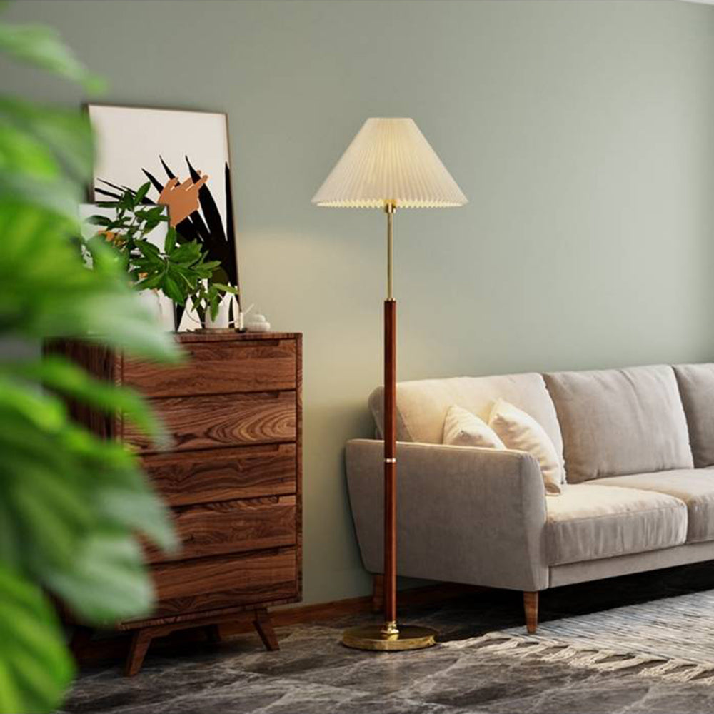Ozawa Simple Walnut/Metal/Fabric, Table/Floor Lamp, Living Room