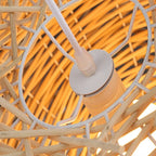 Muto Wooden Bird Nest Rattan Pendant Light, Brown/Wood
