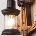 Epoch Anchor Lantern Wall Lamp – Vintage Antique Wooden Bedroom Sconce