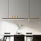 Aria Modern Long LED Pendant Light Black Metal Dining Room