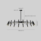 Arisha Modern Blown Linear Metal Multi-heads Chandelier