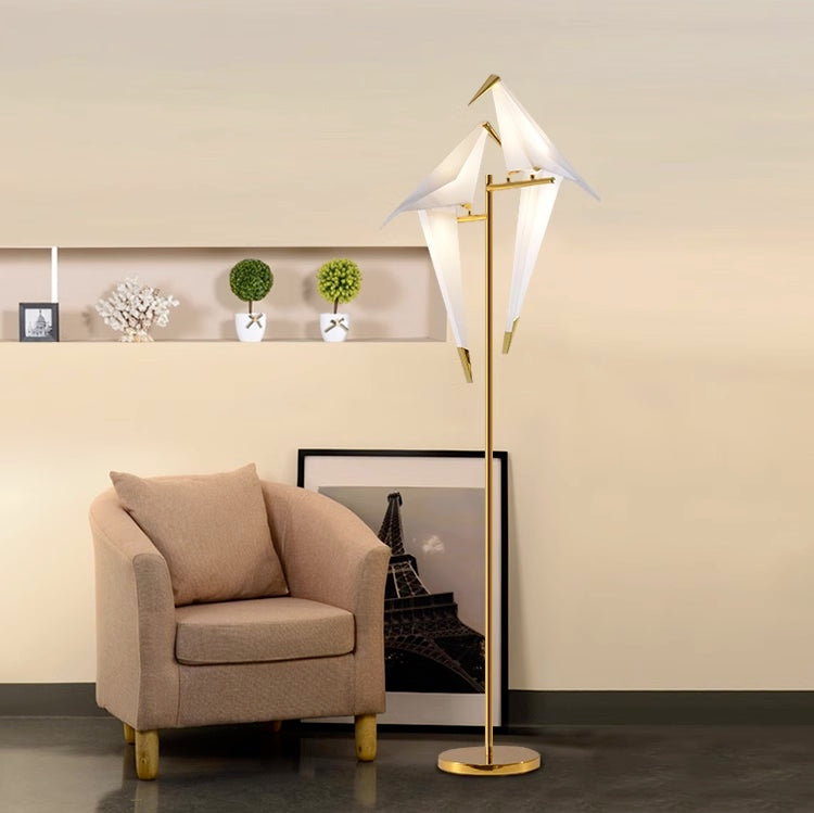 Clifford Nordic Bird Table /Floor Lamp, Gold, 1/2/3 Light