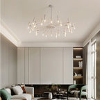 Arisha Modern Blown Linear Metal Multi-heads Chandelier