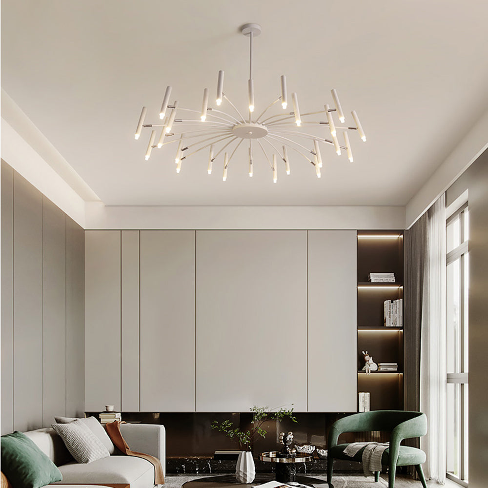 Arisha Modern Blown Linear Metal Multi-heads Chandelier