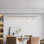 Aria Modern Long LED Pendant Light Black Metal Dining Room