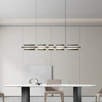 Arisha Modern Nordic Linear Copper/Glass Pendant Light, Brass/Black