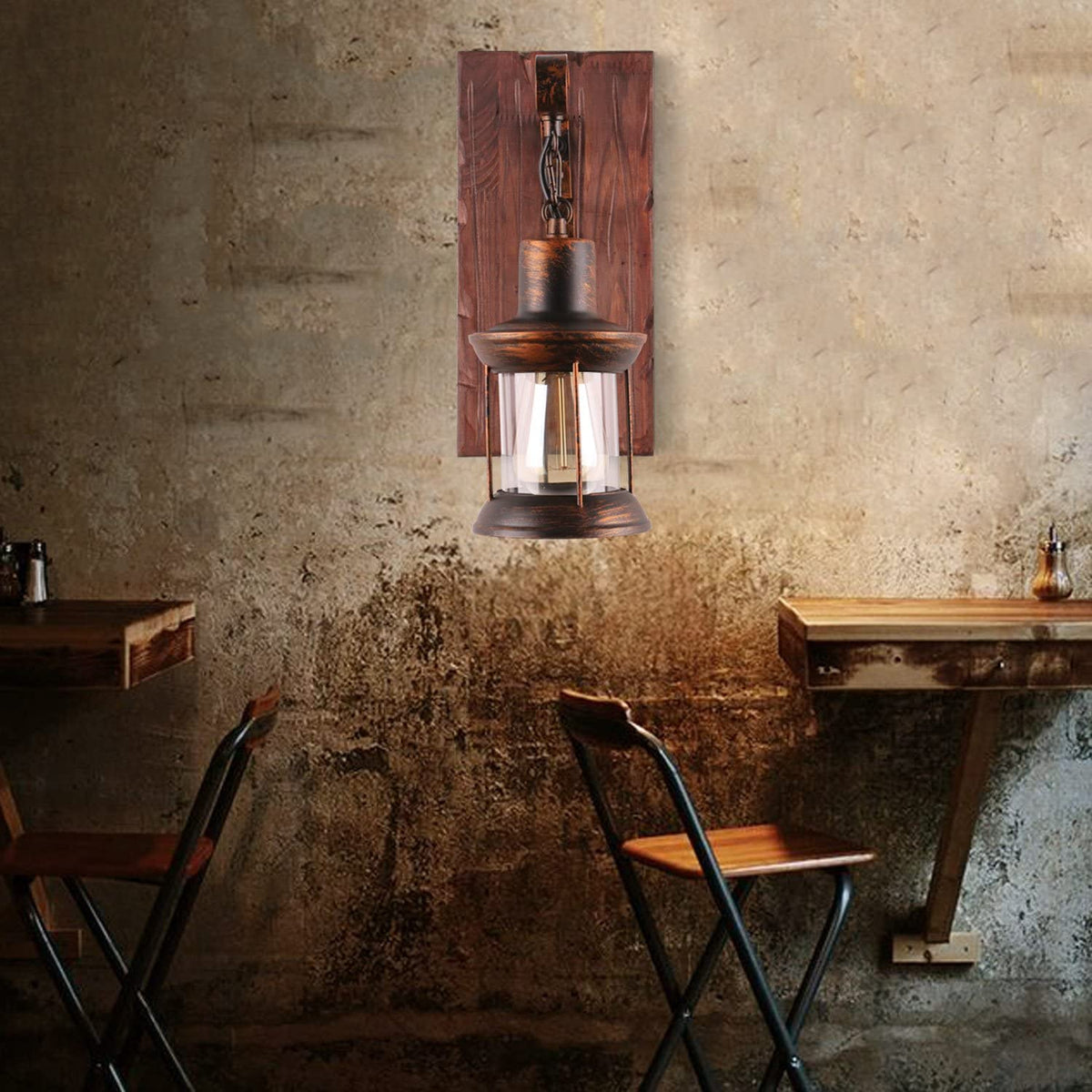 Austin Vintage Lantern Wall Lamp – Classic Industrial Metal Design