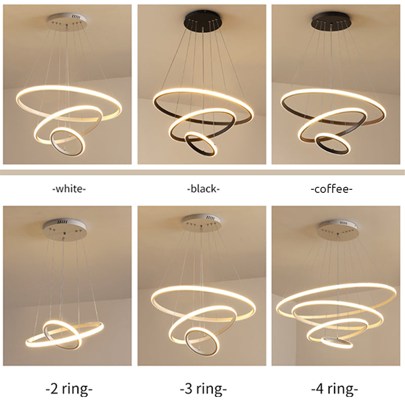 Zin Modern Ring Pendant Light, 2/3/4 Rings