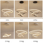 Zin Modern Ring Pendant Light, 2/3/4 Rings