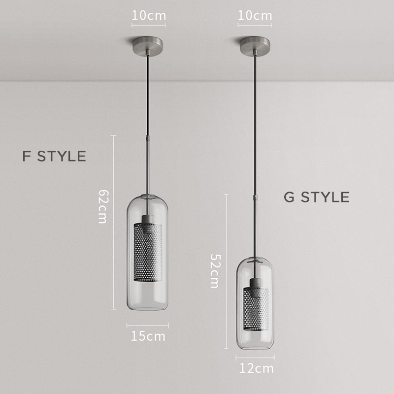 Hessa Contemporary Golden Pendant Light, Glass, Globe/Cylindric