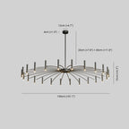 Arisha Modern Blown Linear Metal Multi-heads Chandelier