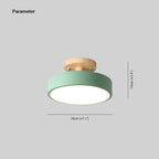 Orya Round LED Flush Mount Ceiling Light Modern Wood Colorful