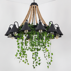 Arisha Retro LED Chandelier Black Metal Restaurant/Bar/Living Room