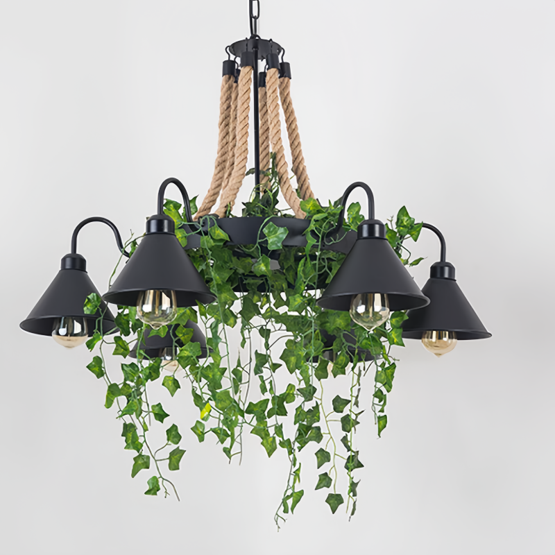 Arisha Retro LED Chandelier Black Metal Restaurant/Bar/Living Room