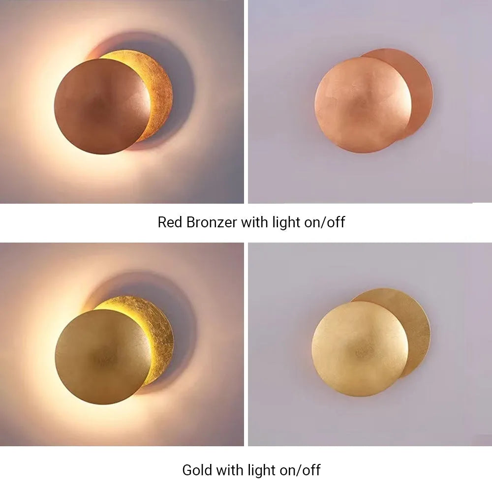 Arisha Modern Minimalist Moon Eclipse Round Wall Light