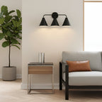 Industrial Metal Tapered LED Wall Sconce Bedroom Living Room Bar — Brass Black Chrome 1 to 2 Head