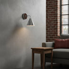 Industrial Metal Tapered LED Wall Sconce Bedroom Living Room Bar — Brass Black Chrome 1 to 2 Head