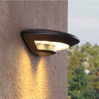 Ray Flying Saucer Outdoor Wall Lamp – Black Metal LED Light