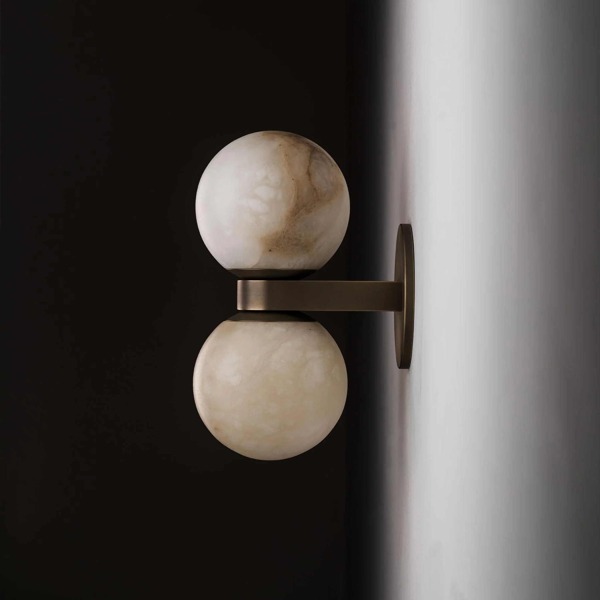 Marble Wall Lamp Nordic Dual Globe Modern Bedroom Living Room