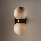 Marble Wall Lamp Nordic Dual Globe Modern Bedroom Living Room