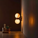 Marble Wall Lamp Nordic Dual Globe Modern Bedroom Living Room