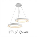 LED Ring Pendant Ceiling Light Circular Metal Acrylic Dimmable Office Living Room — 15 to 47 Inch Sets