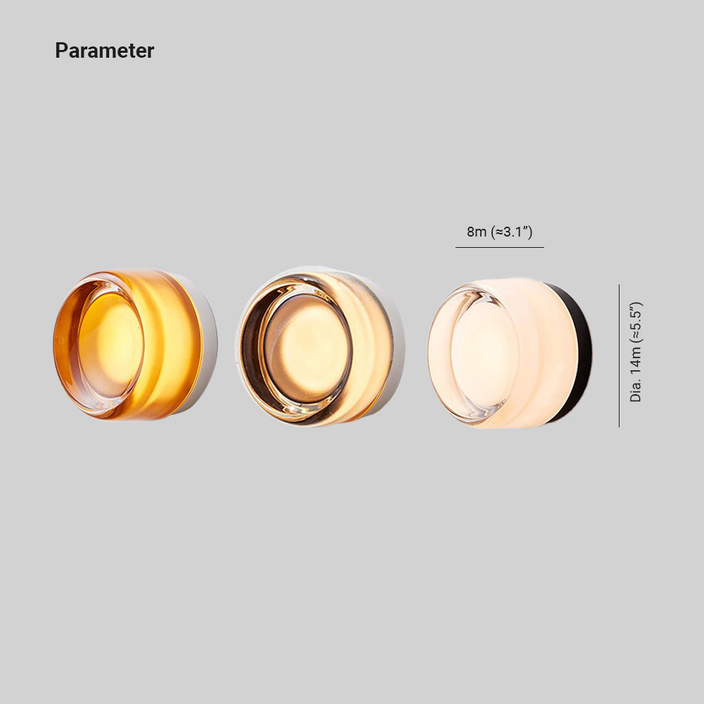 Ray Modern Mini Drum Outdoor Wall Light – Transparent Metal Design