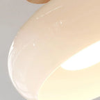 Valentina Flush Mount Ceiling Light Cup Minimalist Wood/Glass White/Orange