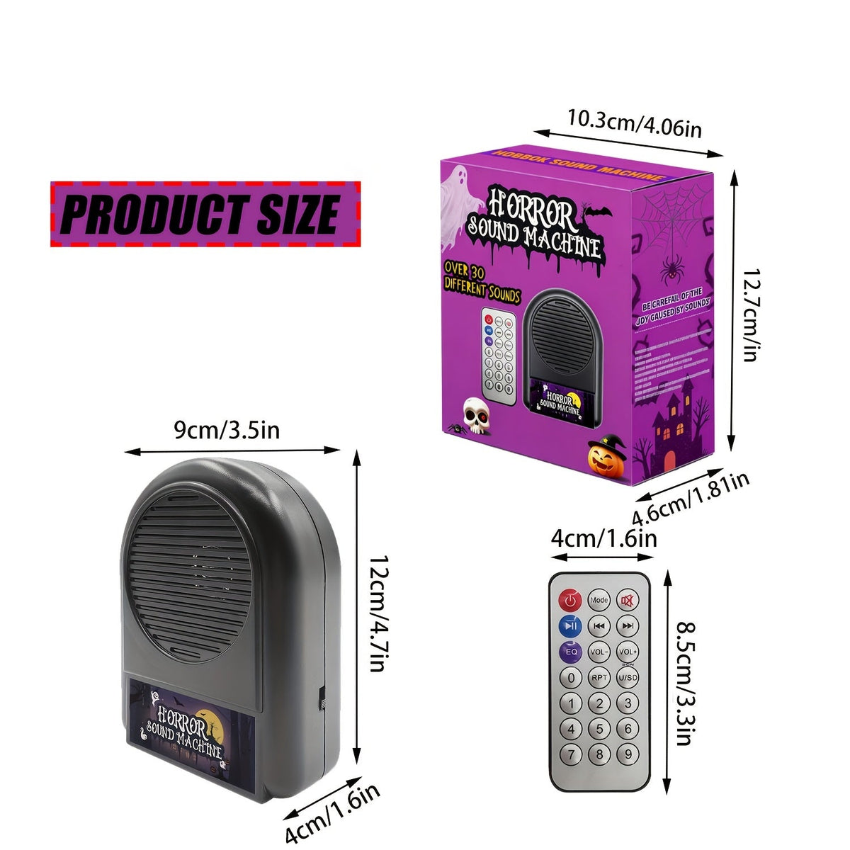 Halloween Terror Sound Effect Generator, Remote Control, 30 Sounds
