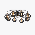 Valentina Nordic Bubble Glass Ceiling Light, Gray/Amber