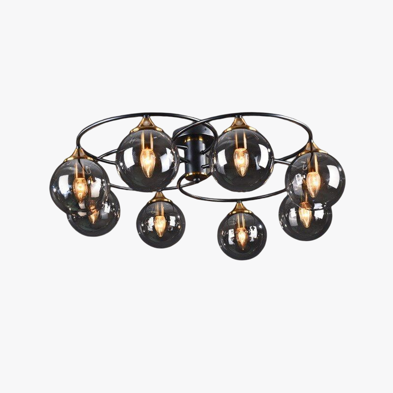Valentina Nordic Bubble Glass Ceiling Light, Gray/Amber