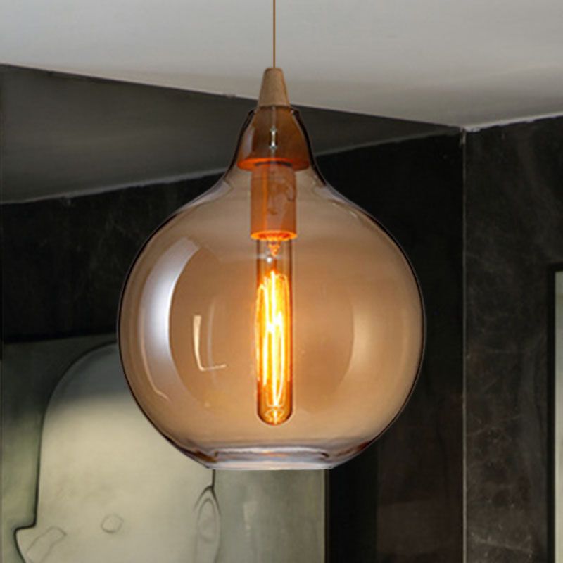 June Amber Glass Pendant Light