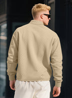 Men's Long Sleeve Polo Shirt Loose Casual Cotton Sweatshirt