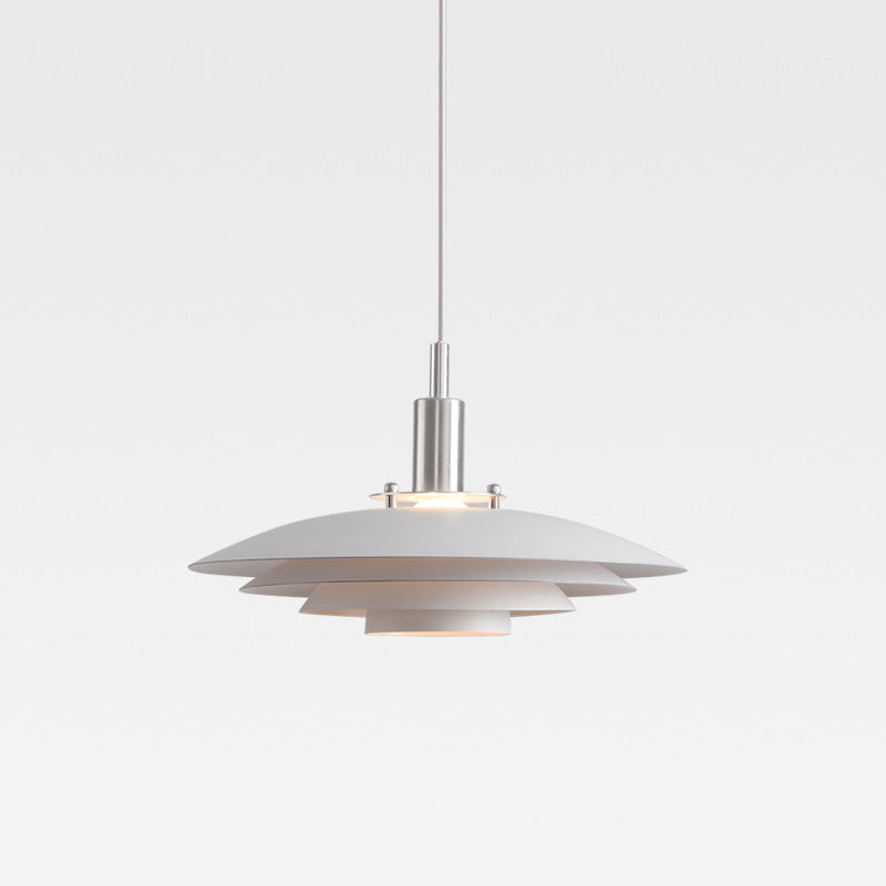 White Danish Designer Pendant Light Minimalist Sculptural LED Dining Room Living Room — 2 Sizes