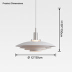White Danish Designer Pendant Light Minimalist Sculptural LED Dining Room Living Room — 2 Sizes