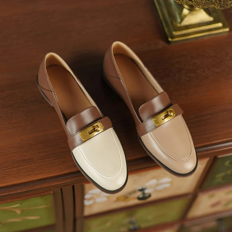 Designer Leather Slip-On Loafers for Women