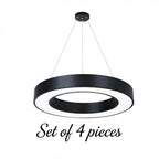 LED Ring Pendant Ceiling Light Circular Metal Acrylic Dimmable Office Living Room — 15 to 47 Inch Sets