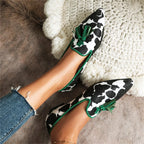 Orthopedic-Inspired Soft Suede Leopard Pointed Loafers
