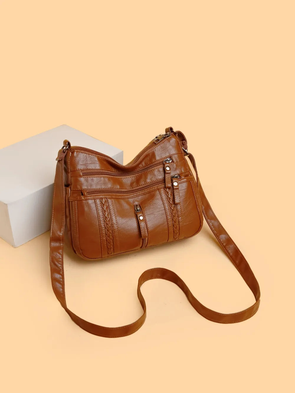 Sac porté épaule en cuir à bandoulière réglable