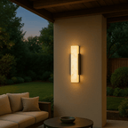 LumoMarble outdoor waterproof LED wall light modern IP65 stainless steel — small medium large