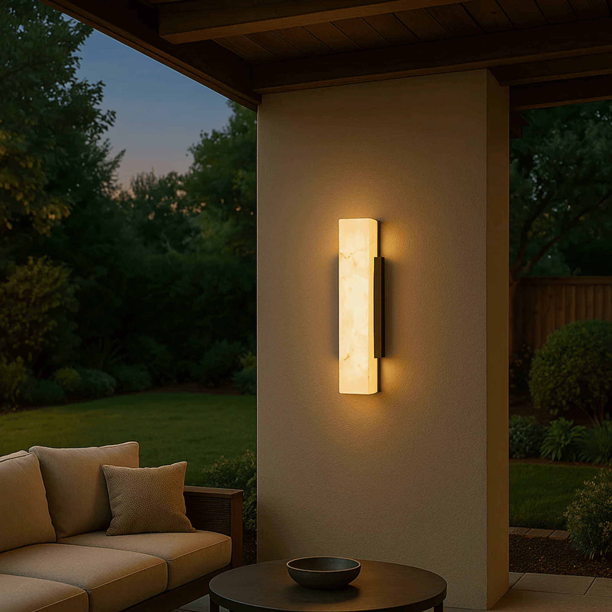 LumoMarble outdoor waterproof LED wall light modern IP65 stainless steel — small medium large