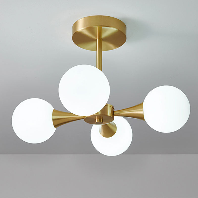 Valentina  Contemporary  Flush Mount Ceiling  Light, Glass Bubble