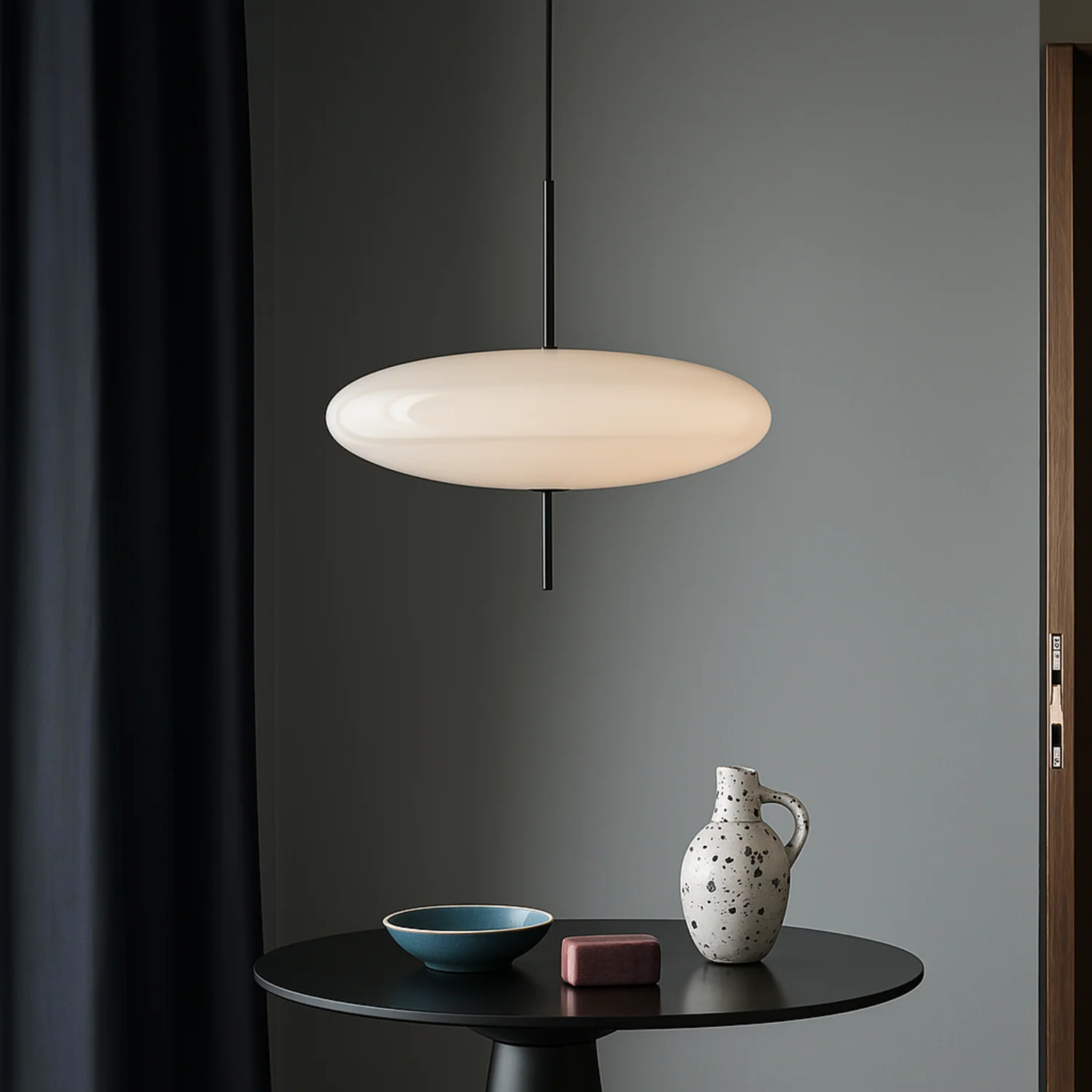 Nordic Flying Saucer LED Pendant Light White Modern Ceiling Bedroom Dining Room — 11 to 19 Inch