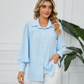 Amazirhub | Women’s Long Sleeve Button-Up Blouse Shirt – Elegant Relaxed Fit Top