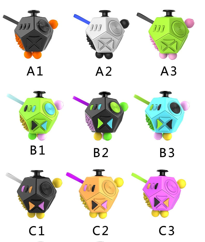12-Sided Anti-Stress Fidget Cube – Anxiety and Focus Relief Toy for Kids & Adults