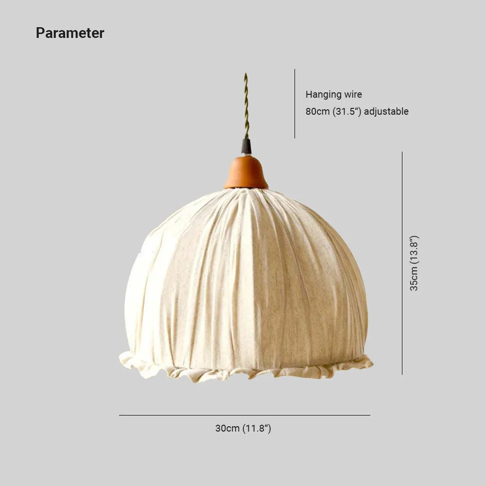 Haloa Vintage Pendant Light Beige, Fabric