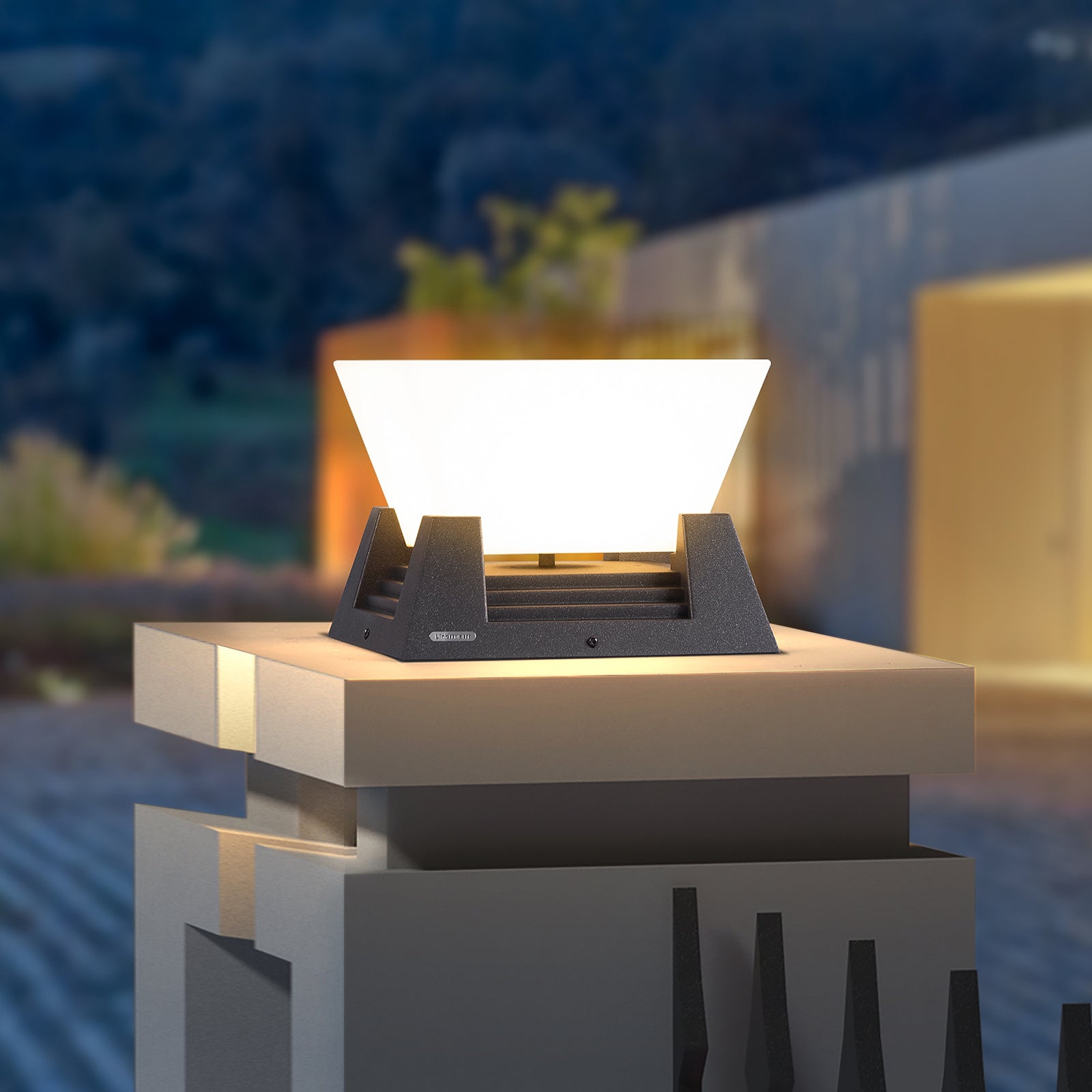 RIRZ NOVA Solar Post Light Modern Architectural LED Outdoor Pathway Garden — 28cm